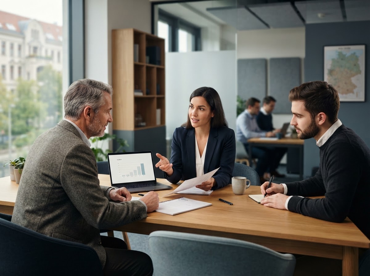 Valor Yielode analyst reviewing portfolio data in a calm office setting